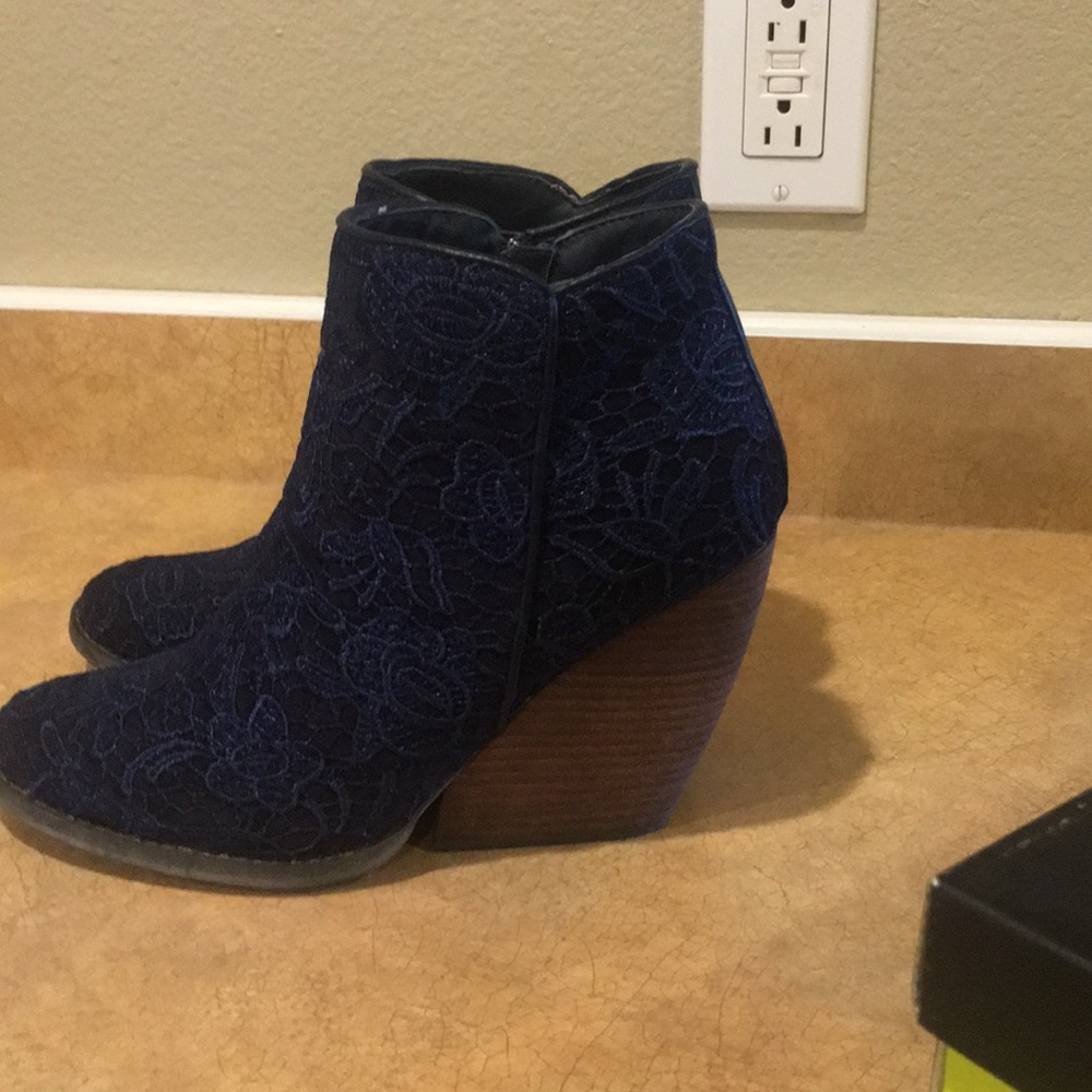 Blue lace boots worn once.